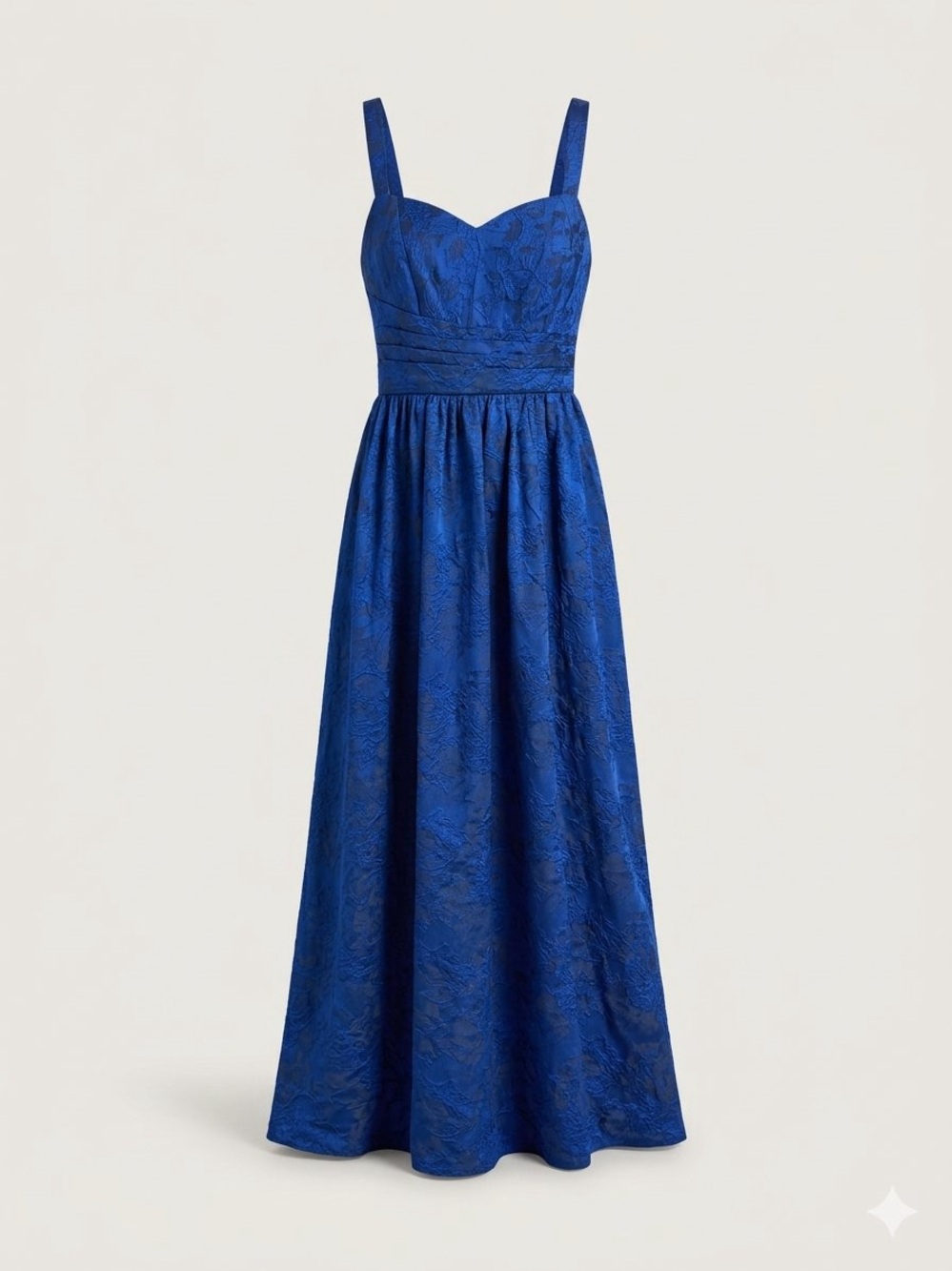 Elegant Blue Lace Maxi Dress with Sweetheart Neckline/ 6 / NWT